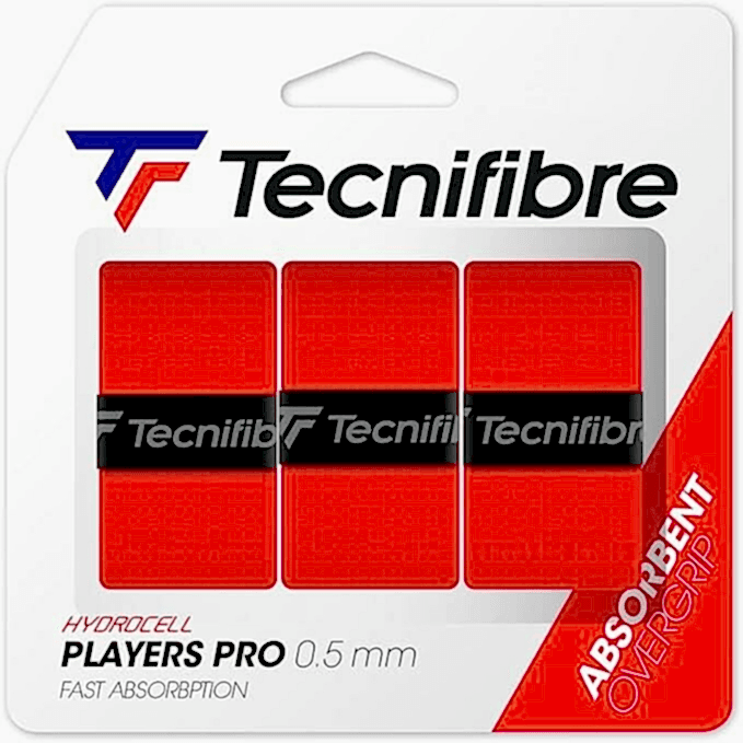 Tecnifibre PLAYERS PRO KIRMIZI OVERGRIP 3'LÜ PAKET (0,5 mm)